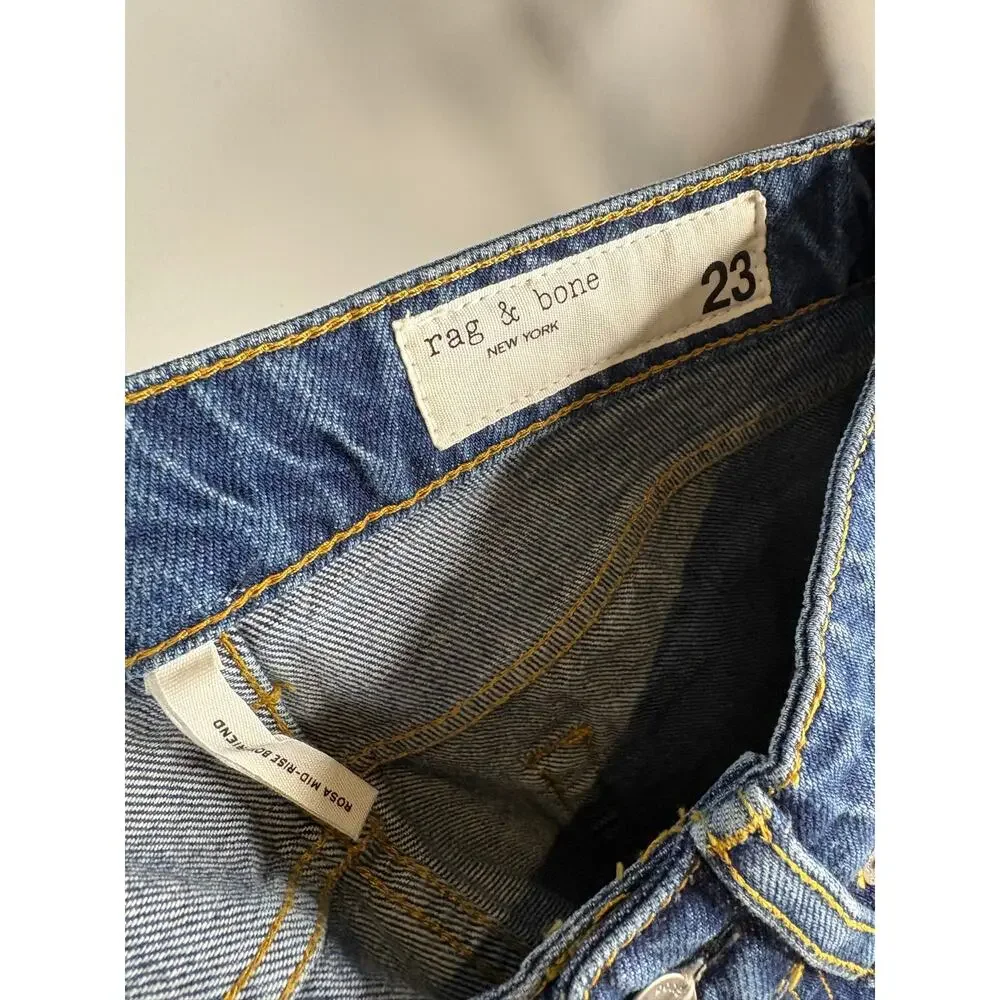 Rag & Bone Rosa Mid Rise Boyfriend Jeans Tapered Streetwear 90s Baggy Y2K 23